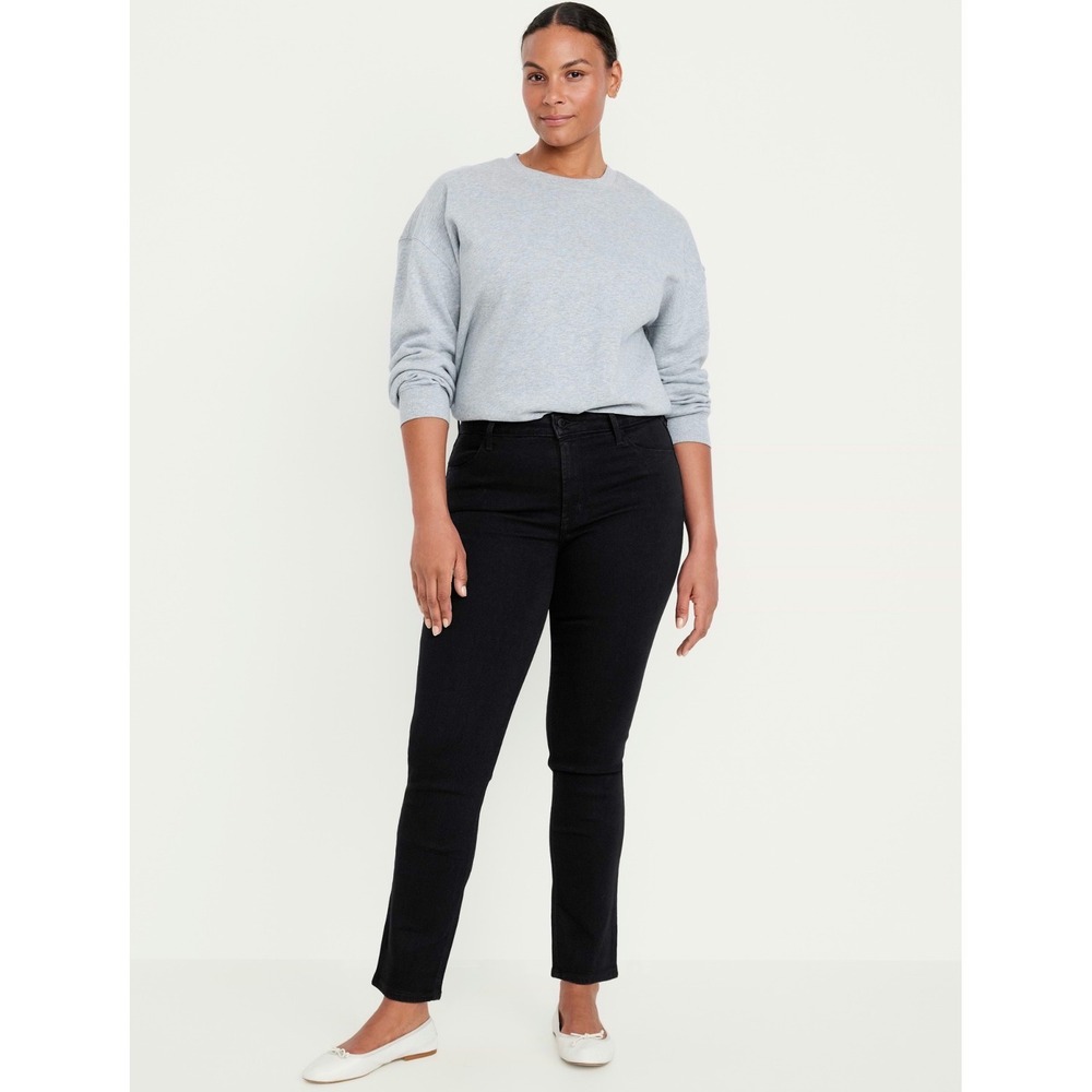 Old Navy Wow Straight Ankle Jeans Black High Waisted Size 18 Regular